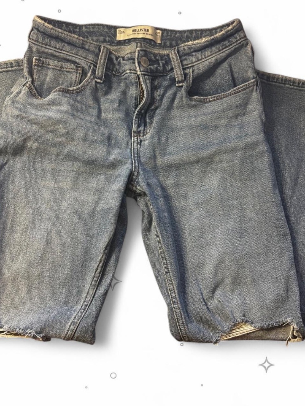 Hollister Low-Rise Relaxed Straight Distressed Jeans Size 0R 25W